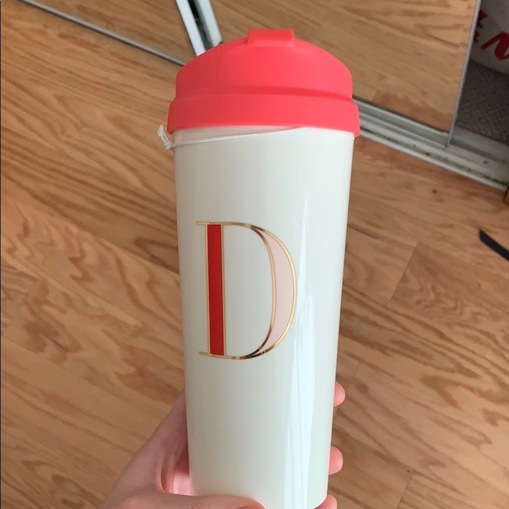 Kate Spade Monogrammed D travel cup